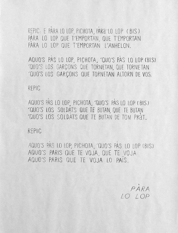 Jean Charles Couderc _ Dessin _ Occitan _ Langue d'òc _ canson _ del sauveterre _ Para lo lop