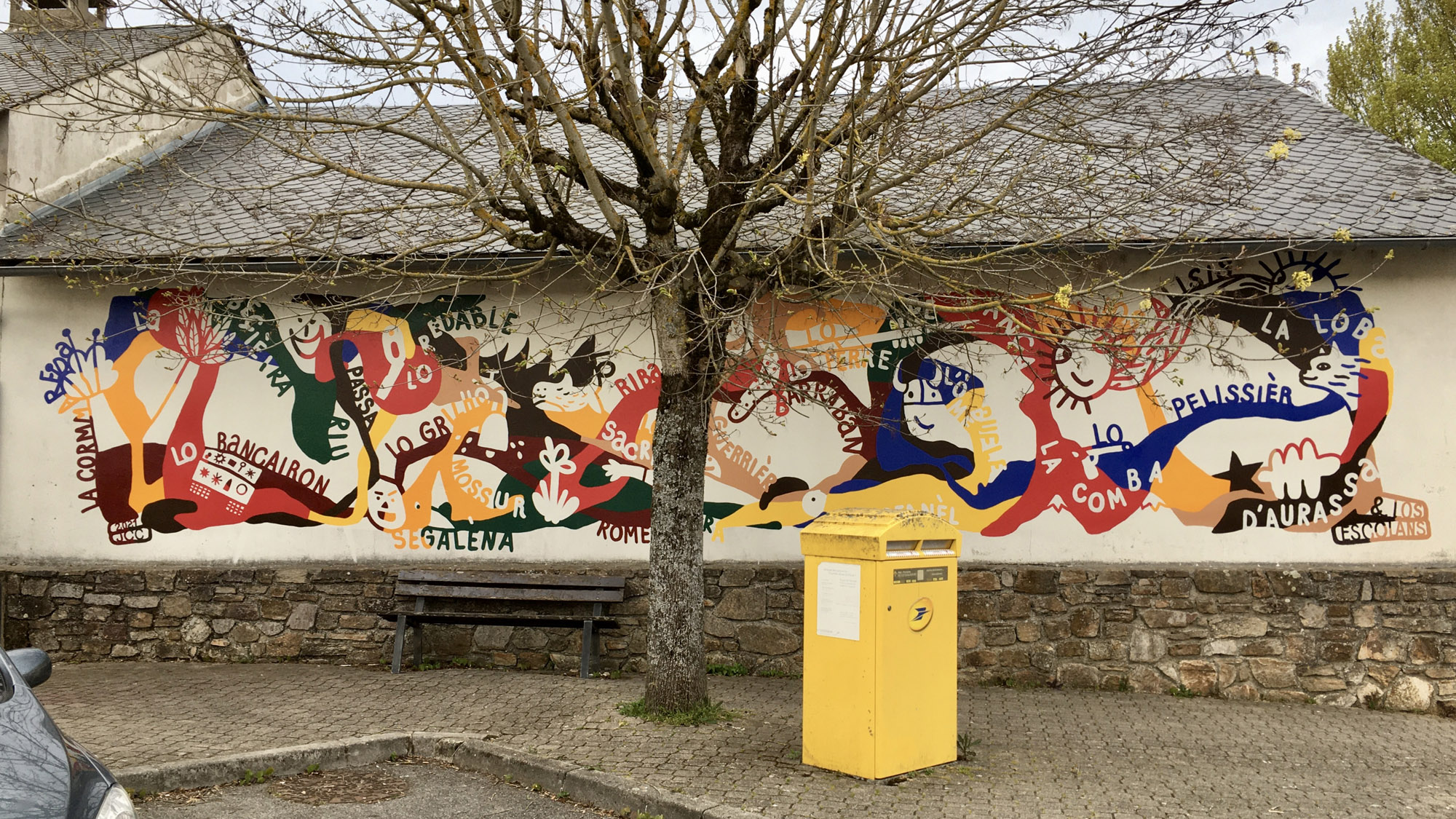 Jean Charles Couderc _ Joan Carles Codèrc _ mur peint _ muralisma _ paretalisma _ aveyron _ graffiti _ occitan _ peinture _ création contemporaine _ peinture contemporain